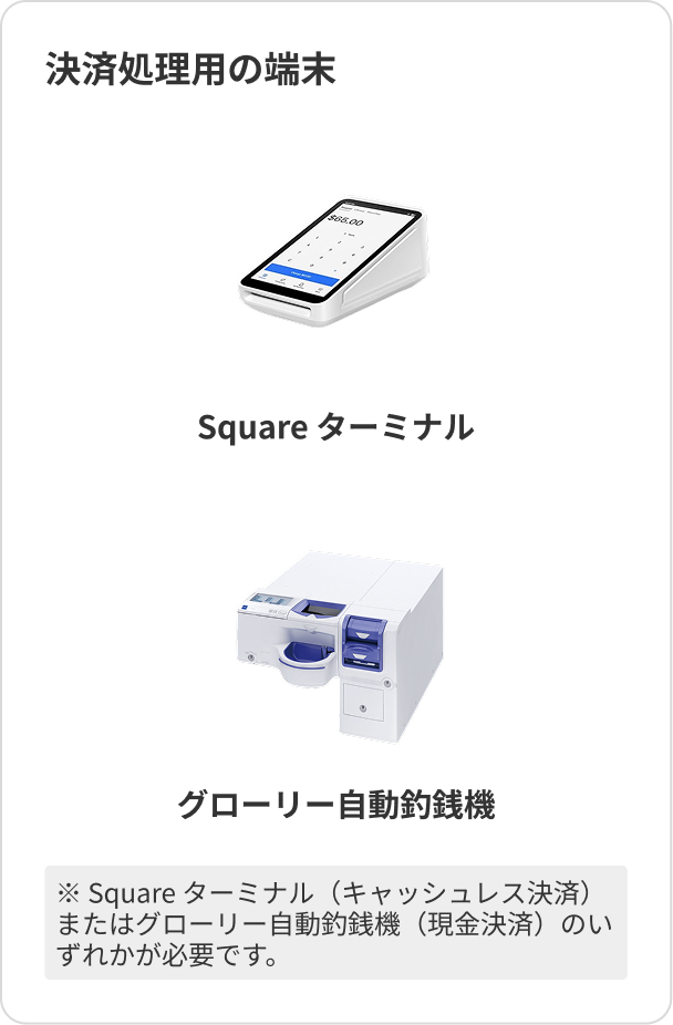 導入に必要な機器：グローリー自動釣銭機